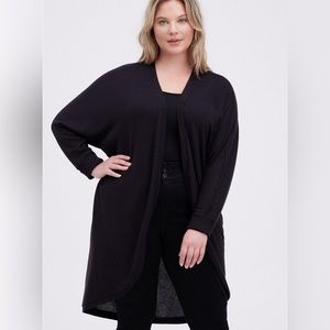 NWT Black Soft Plush Cocoon Kimono, 5X